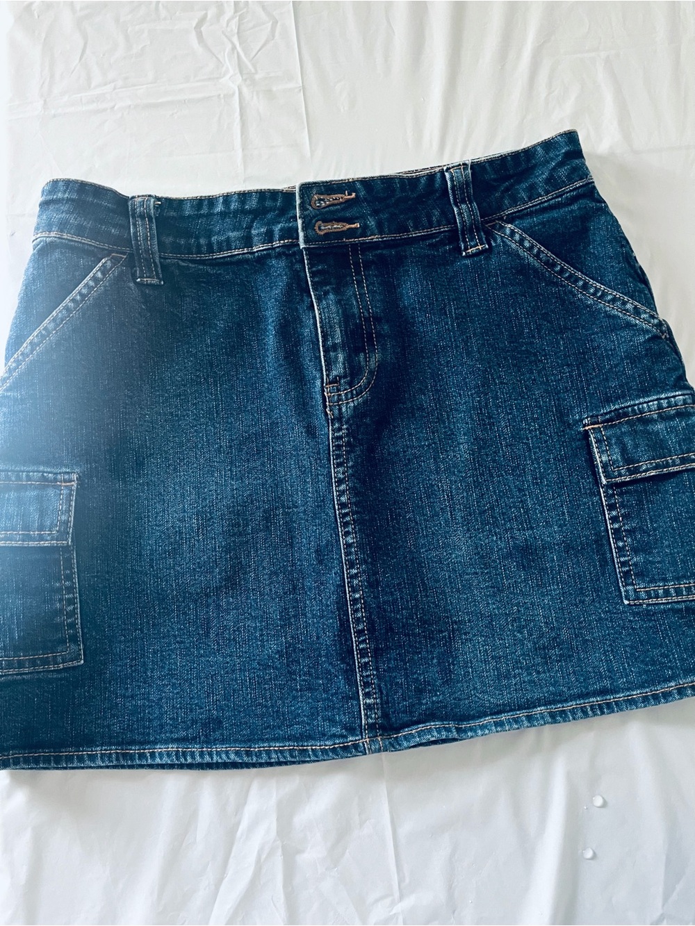 Old Navy Dark Blue Denim Cargo Mini Skirt
